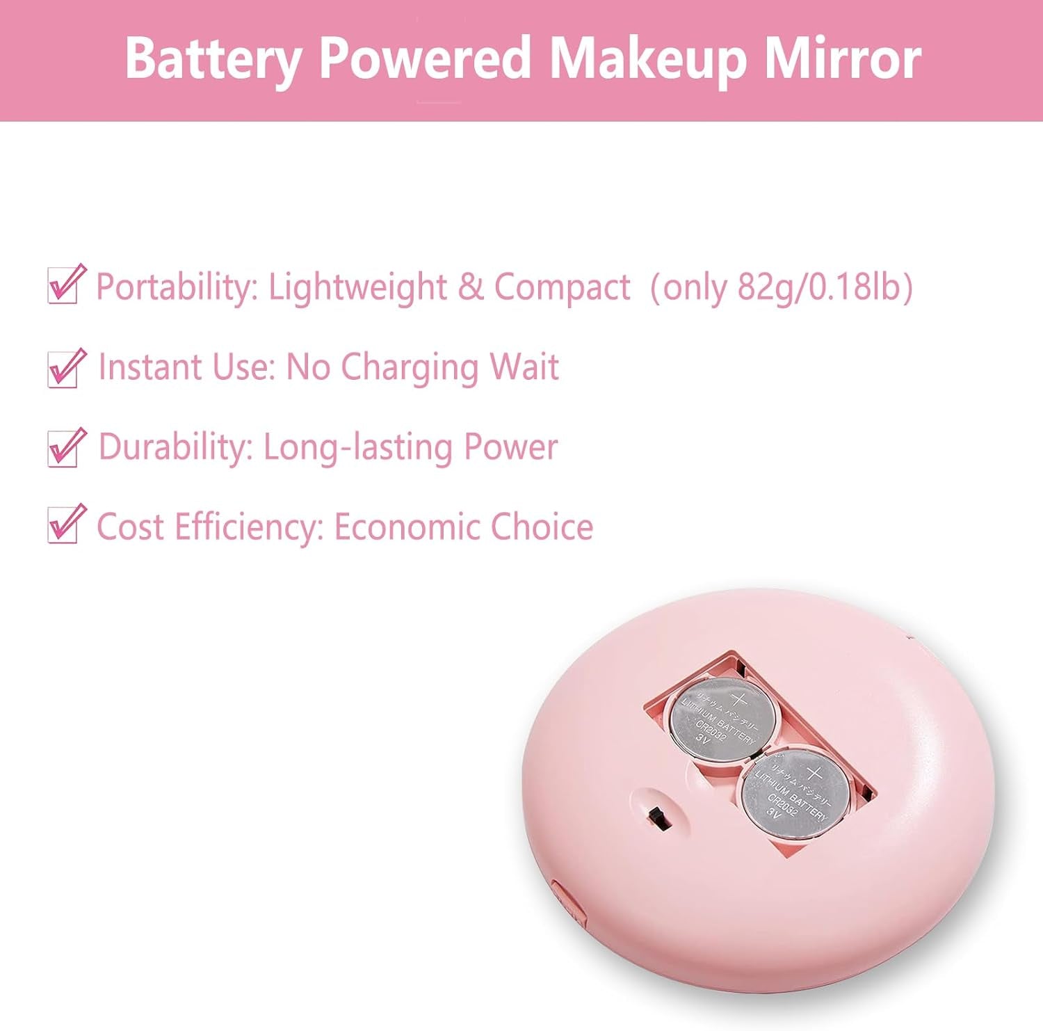 Compact Mirror – 1X/10X Magnifying Travel LED Makeup Mirror, Portable Foldable Small Pocket Mirror for Handbag Purse